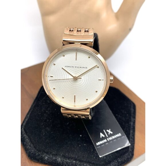 Armani Exchange Women's Watch AX5901 Quartz Rose Gold Stainless Steel 36mm - Picture 1 of 13